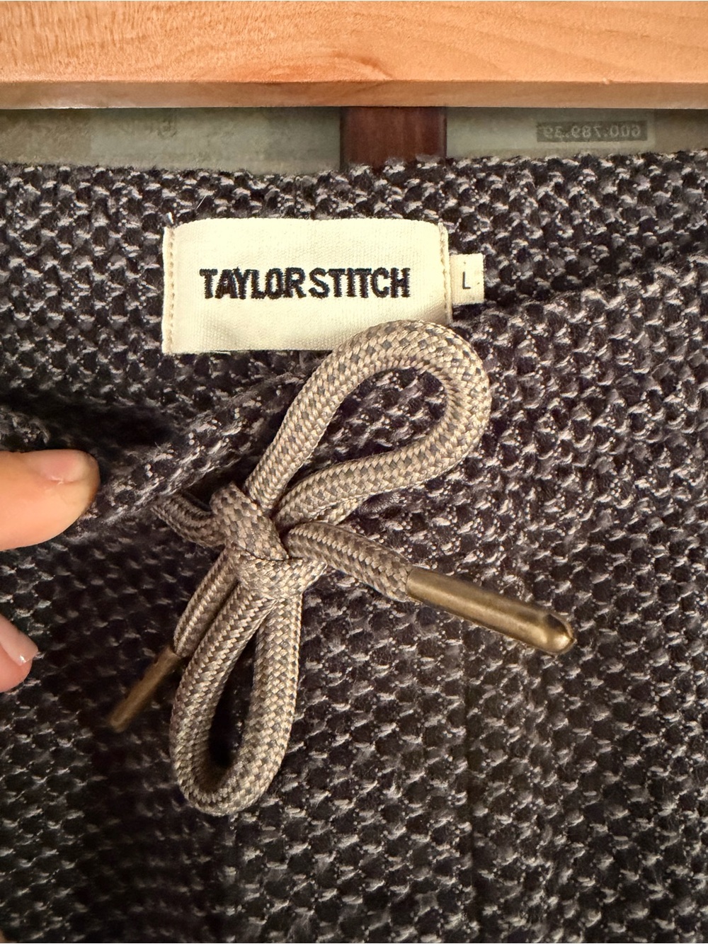 Taylor Stitch “Après” Knit Drawstring Pant in Charcoal Sashiko